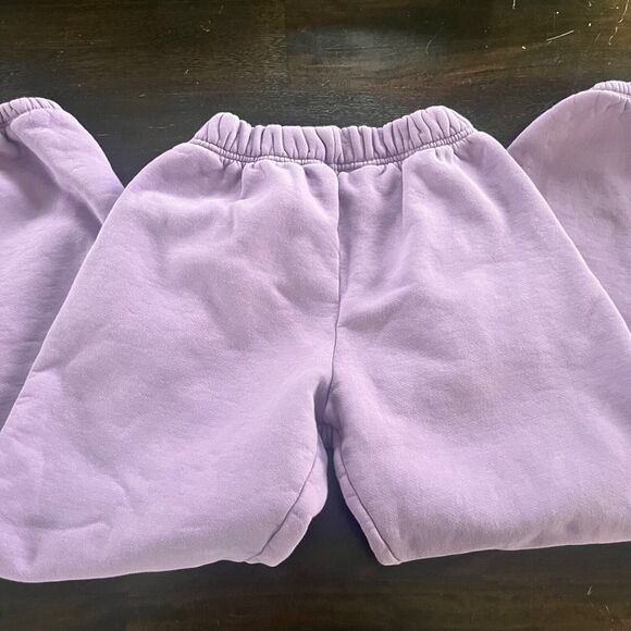 Set Active Two Piece Lounge Set Sweats Comfort Heavy Cotton Lavender Logo M READ - Picture 3 of 12